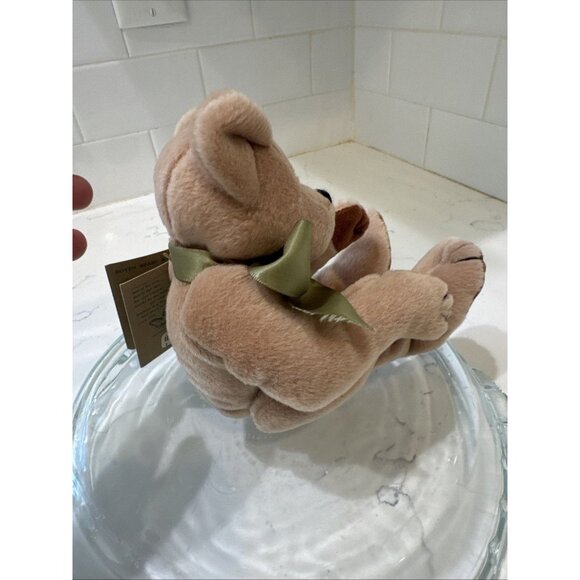 VTG Boyds Bears-J.B Bean 10” Bear Plush Beanie W/Green Bow 5-Way Jointed - Picture 7 of 12